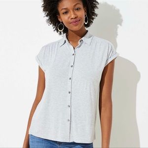 Loft Knit Button Down Top